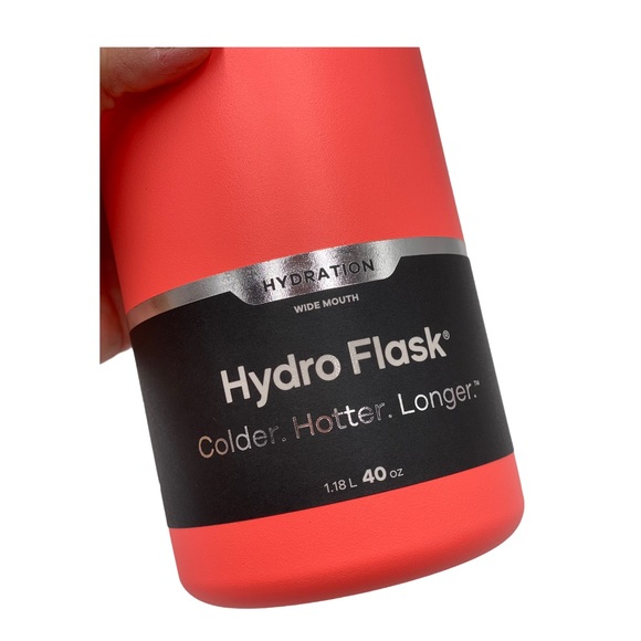 New Hydro Flask Wide Mouth 40 oz Bottle Hibiscus NWT - Picture 7 of 12
